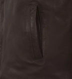 brown leather moto biker jacket for men