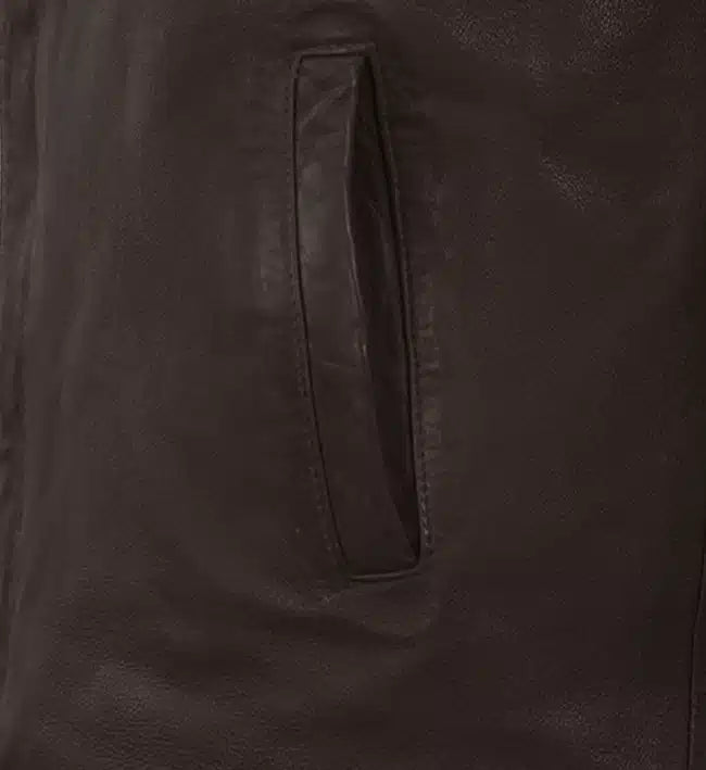 brown leather moto biker jacket for men