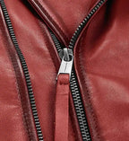 burnt red leather jacket for men