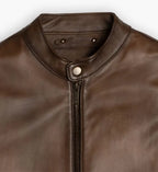 cafe racer brown leather jacket for men
