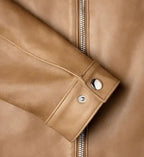 cafe racer tan leather jacket for men