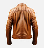 cafe racer tan leather jacket for men