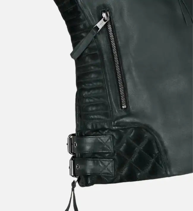 charles burnt charcoal leather jacket for men