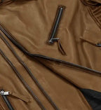 charles burnt tan leather jacket for men