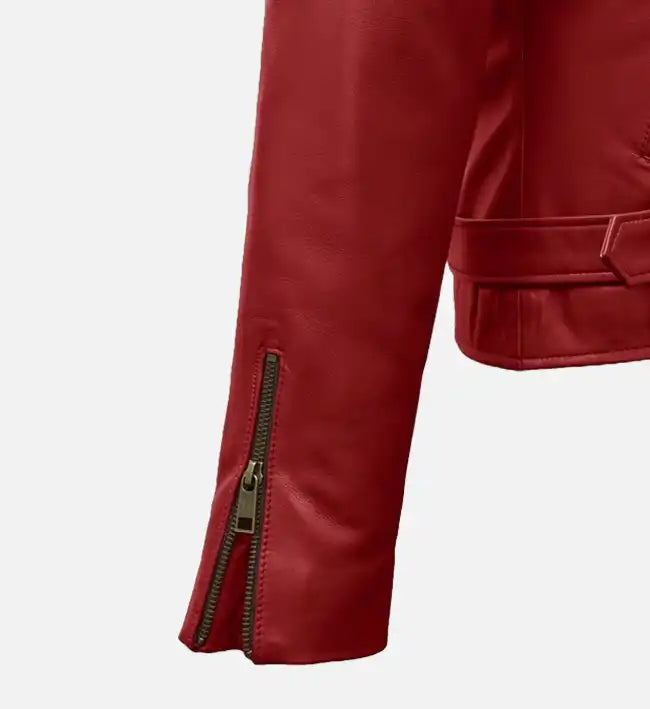 christmas red eather jacket for womens
