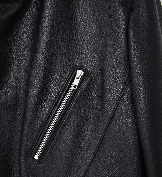 collar edge black rider jacket for men
