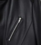 collar edge black rider jacket for men

