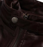 dark brown leather cafe racer jacket for men
