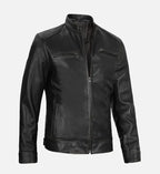 dodge black leather jacket for men
