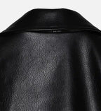 double zipper black biker jacket for men
