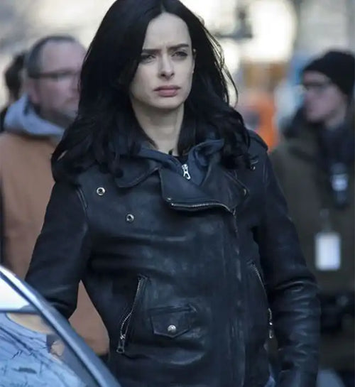 stylish jessica jones black leather jacket
