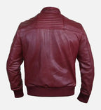 leather red bomber jacket for men
