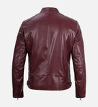 maroon cafe vegan leather mens jacket