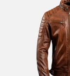 mens cafe racer brown leather jacket