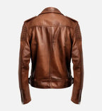 mens leather brown biker jacket