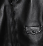 black biker leather jacket with zipper for men
