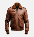 mens aviator brown bomber leather jacket
