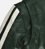 mens biker jacket vintage green leather