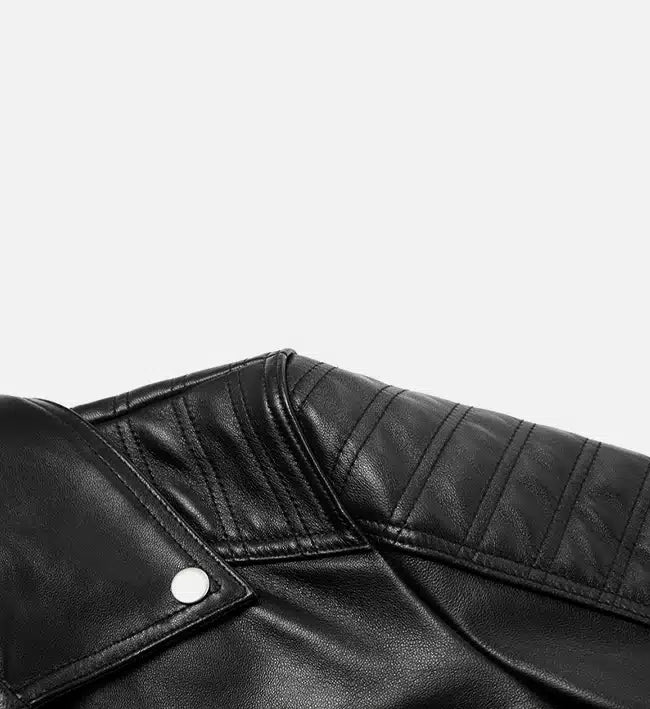 mens double stich leather biker jacket
