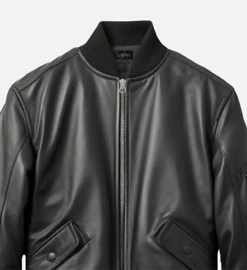 mens black bomber leather jacket
