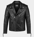 Men's Classic Black Biker Leather Jacket