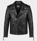 Men's Classic Black Biker Leather Jacket