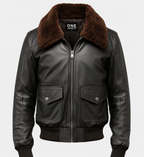 Men's Black G1 Aviator Leather Jacket