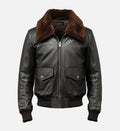 mens black g1 aviator leather jacket