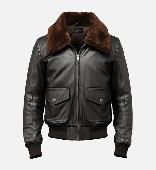 mens black g1 aviator leather jacket