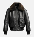 mens black leather g1 bomber jacket