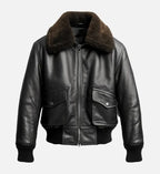 mens black leather g1 bomber jacket