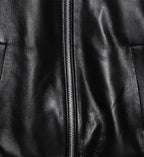 mens black minimal leather jumper jacket
