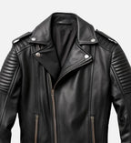 mens black real leather biker jacket