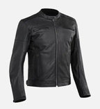 mens black slim fit stylish leather jacket
