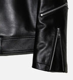 black biker leather jacket for men