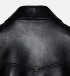 mens black western biker leather jacket