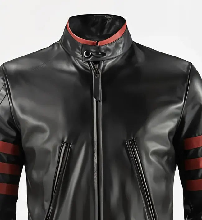 mens black wolverine leather jacket