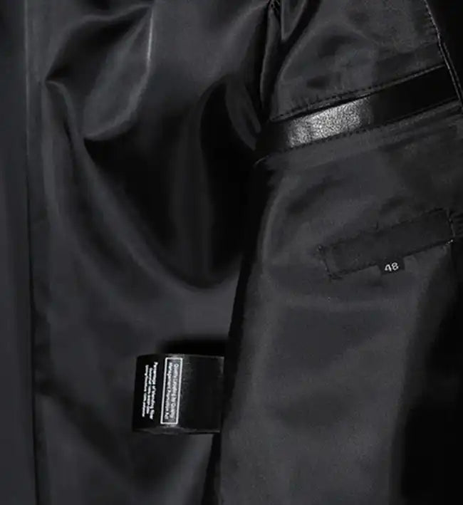 black biker leather jacket with zipper for men
