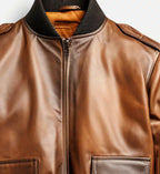 mens bomber brown vintage leather jacket