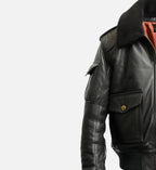 mens bomber jacket aviator black leather