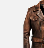 mens brown biker leather jacket