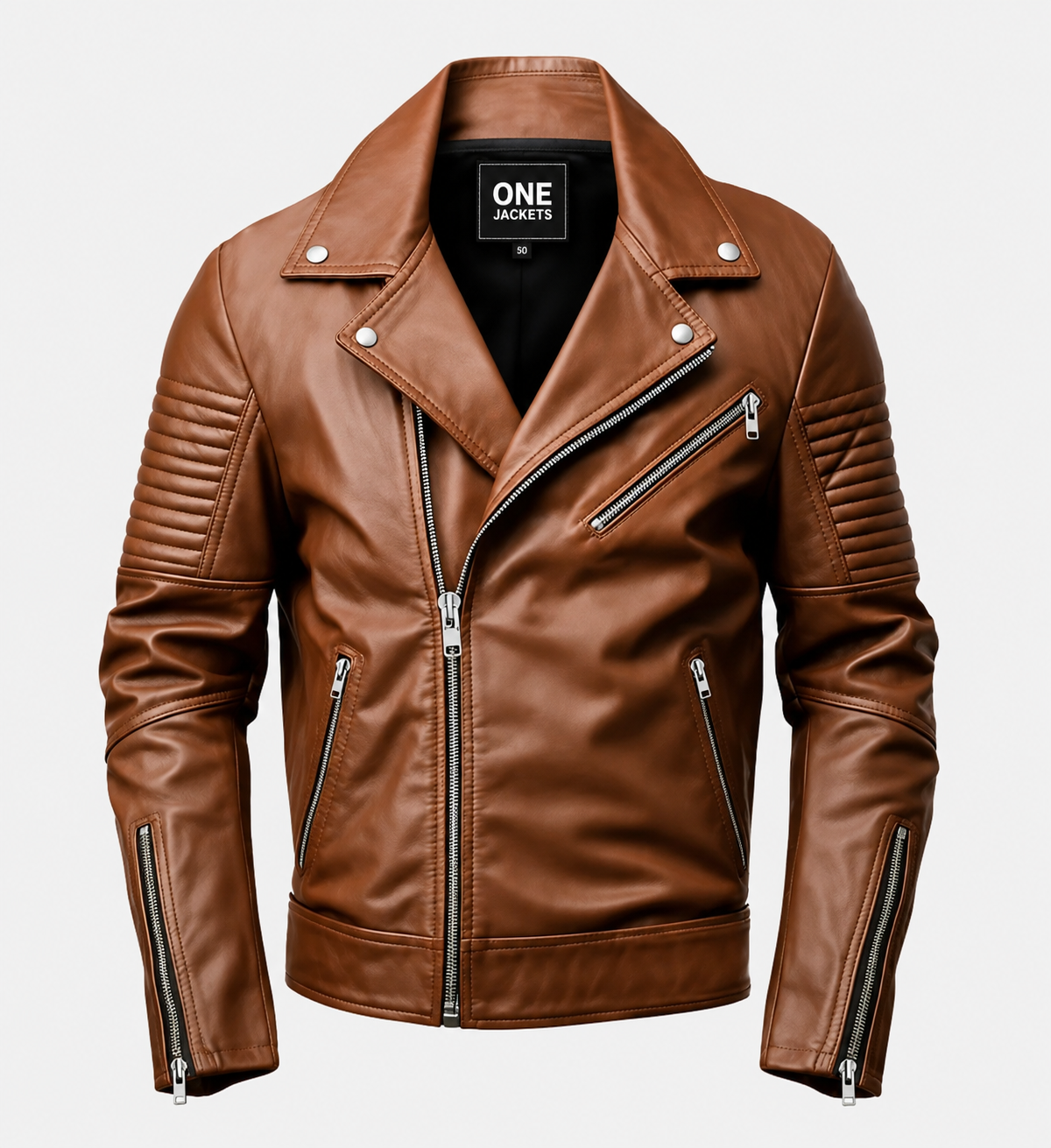 Men's Brown Biker Leather Jacket