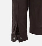 mens brown classic biker leather jacket