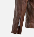 mens brown spanish biker leather jacket