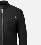 mens cafe racer black biker leather jacket