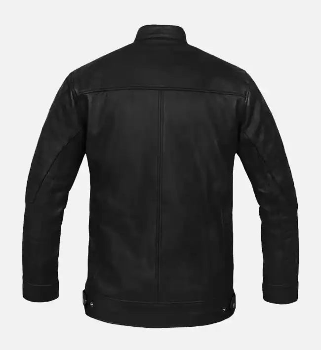 mens cafe racer black leather jacket