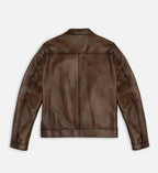 mens cafe racer brown leather jacket