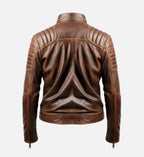 mens cafe racer leo distressed brown leather jacket