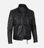 mens cafe racer real leather jacket moffit
