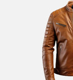 mens cafe racer tan leather jacket